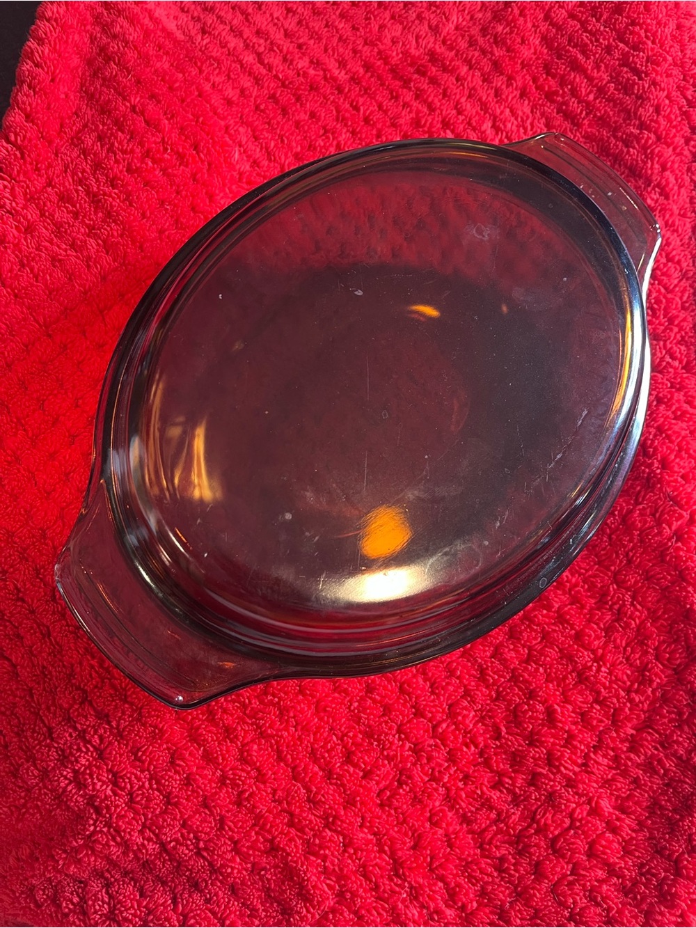 Vintage Anchor Hocking brown glass Dutch over
